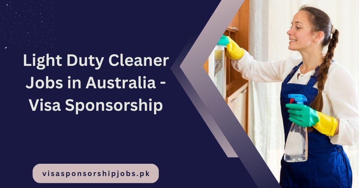 Light Duty Cleaner Jobs in Australia With Visa Sponsorship