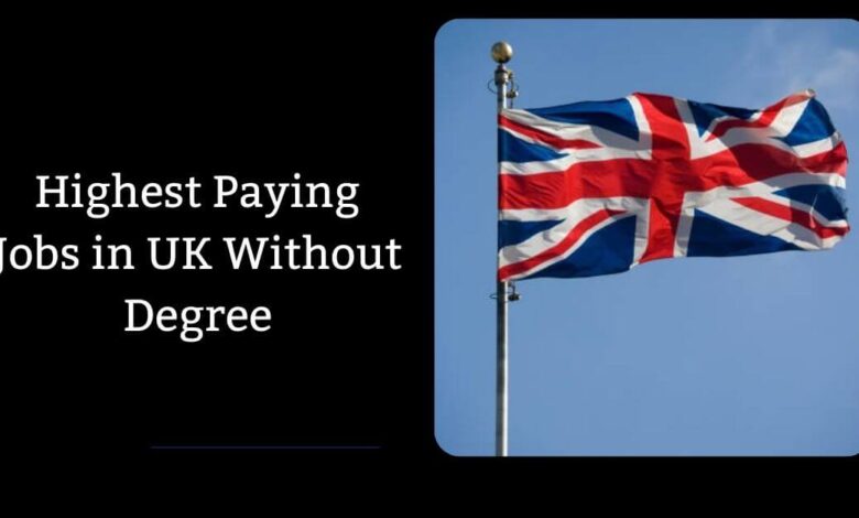 Highest Paying Jobs in UK Without Degree