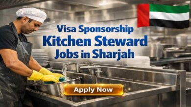 Visa Sponsorship Kitchen Steward Jobs in Sharjah