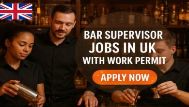 Bar Supervisor Jobs in UK with Work Permit