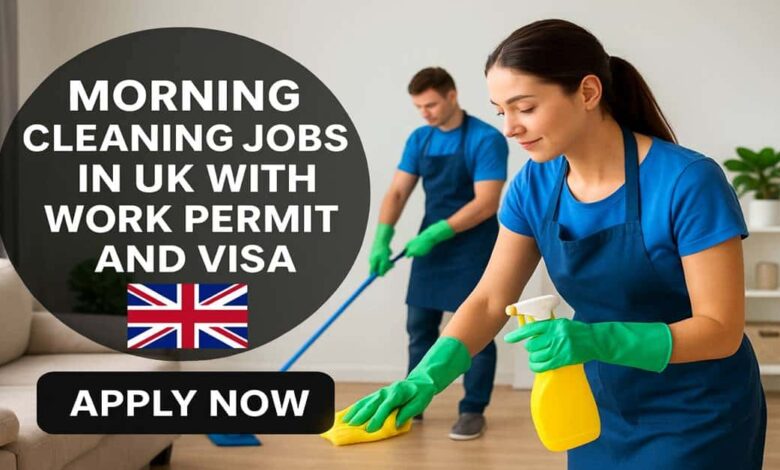 Morning Cleaning Jobs in UK with Work Permit and Visa