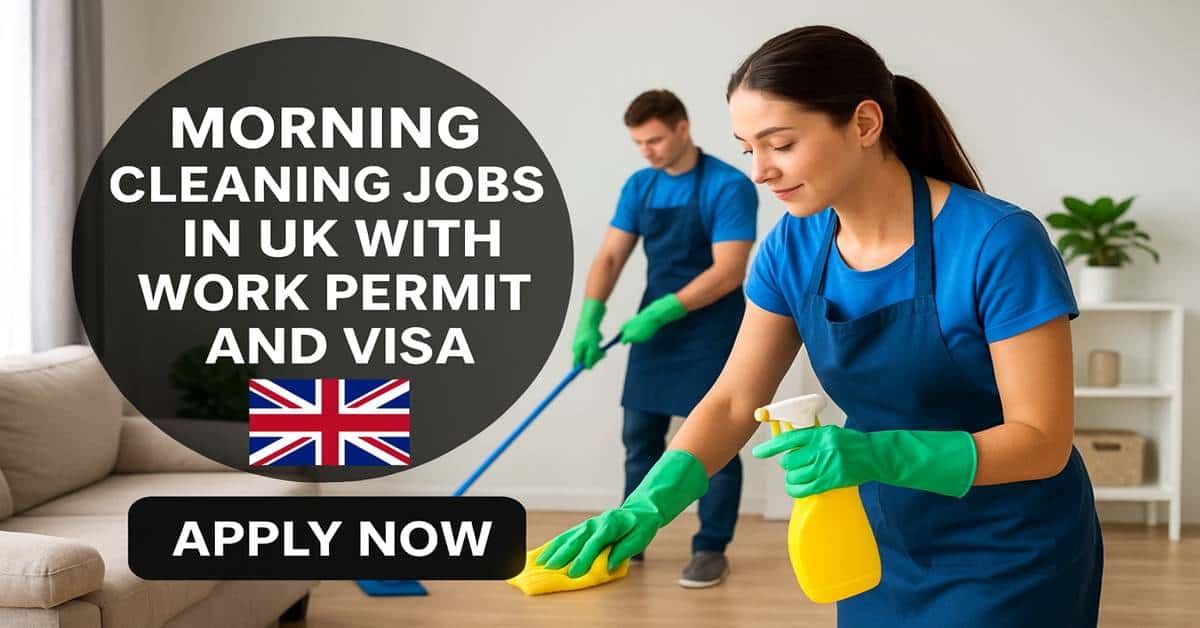 Morning Cleaning Jobs in UK with Work Permit and Visa