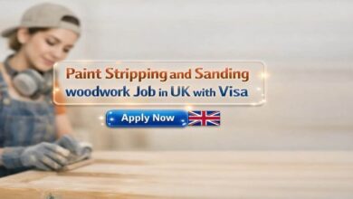 Paint Stripping and Sanding woodwork Job in UK with Visa