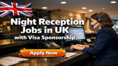 Night Reception Jobs in UK with Visa Sponsorship
