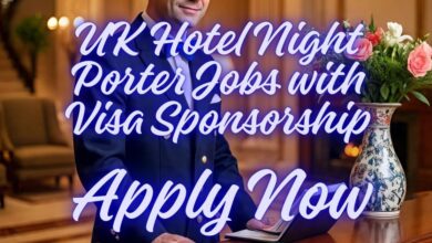UK Hotel Night Porter Jobs with Visa Sponsorship
