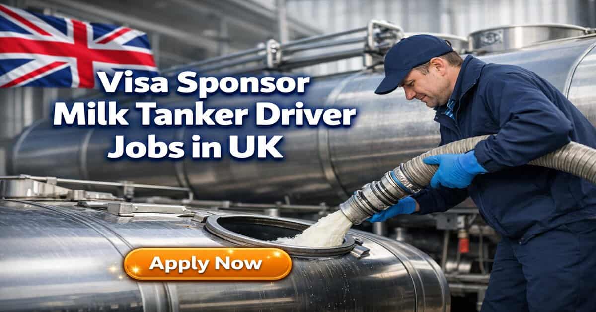 Visa Sponsor Milk Tanker Driver Jobs in UK