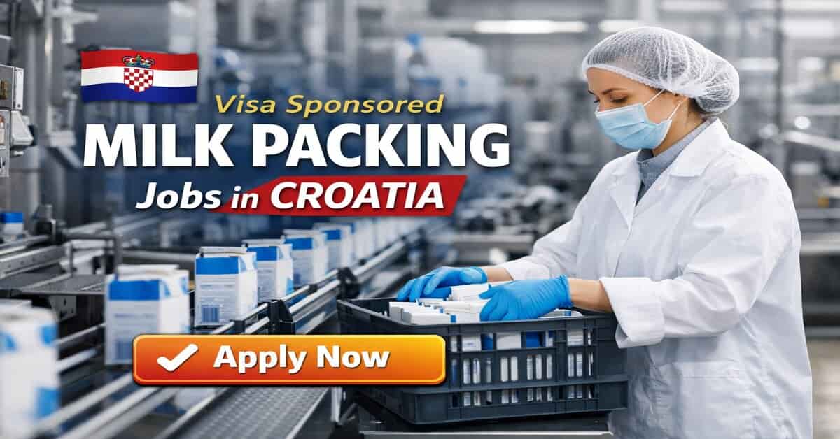 Visa Sponsored Milk Packing Jobs in Croatia