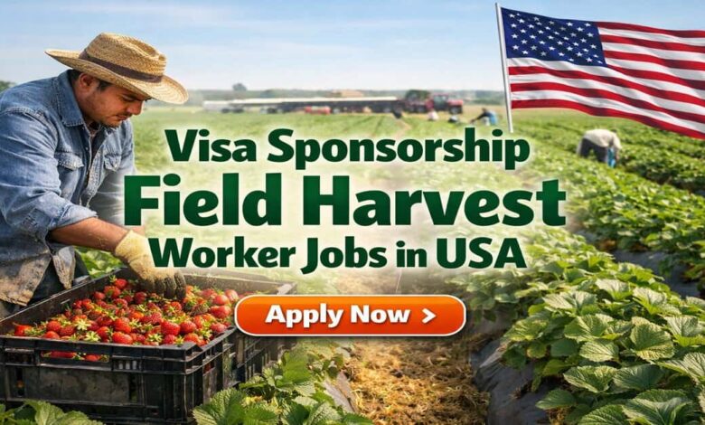Visa Sponsorship Field Harvest Worker Jobs in USA