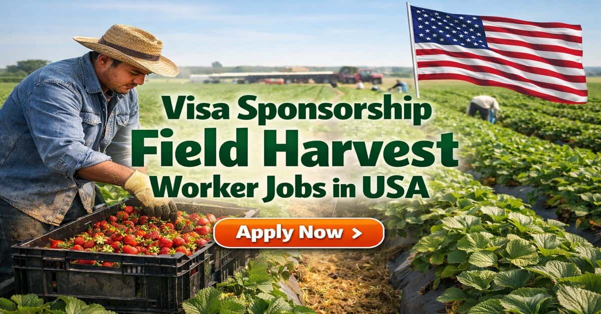 Visa Sponsorship Field Harvest Worker Jobs in USA